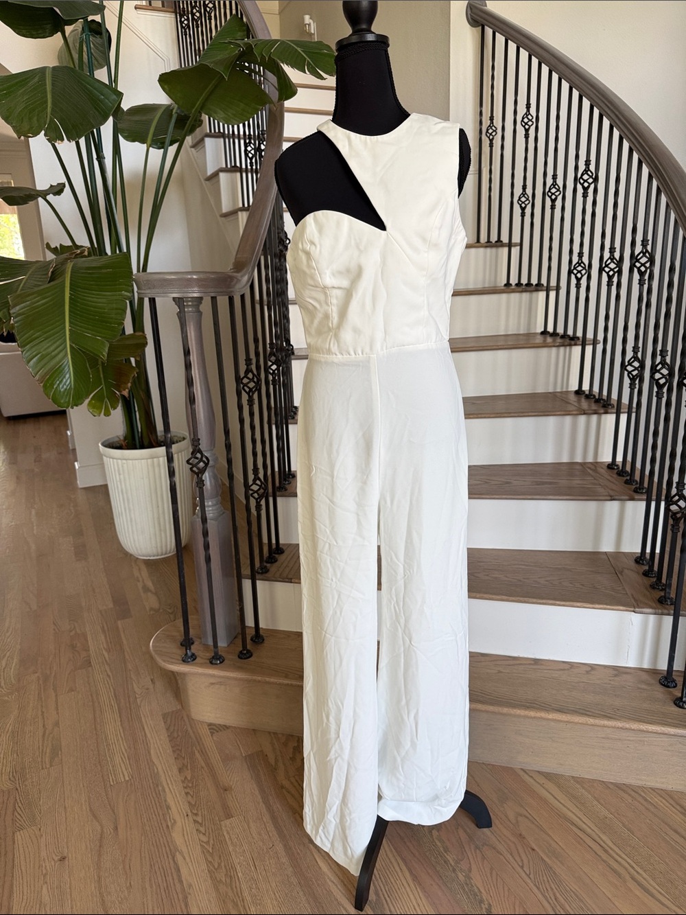Amanda Uprichard White Asymmetric Cutout Maxi Dress (M)